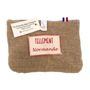Pochette en lin et toile de jute - Tellement Normande rouge - So Frenchy Bag Company